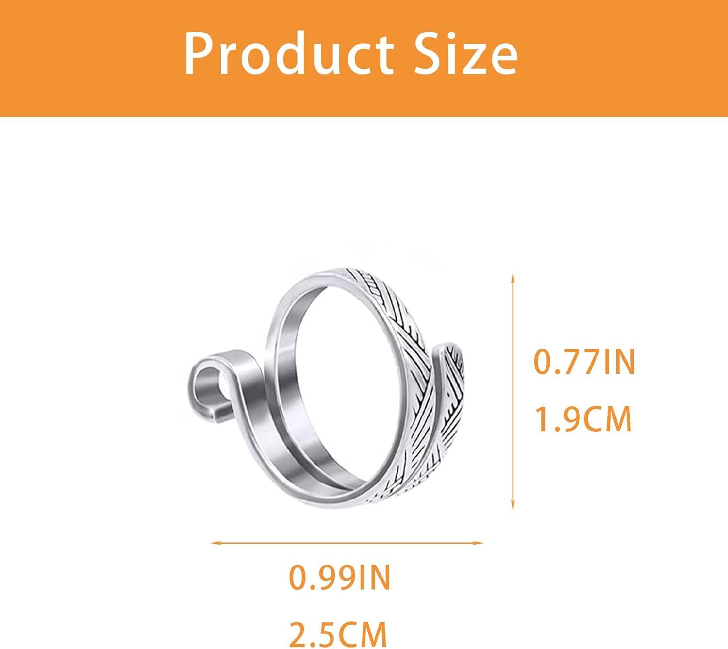 Adjustable Silver Metal Knitting Crochet Loop Rings