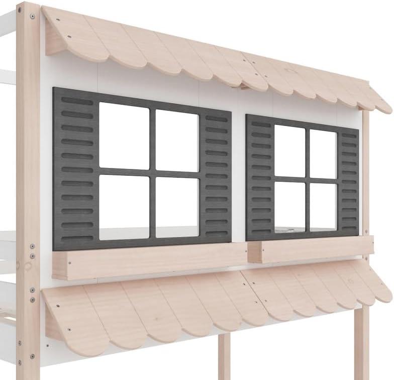 Child Craft Play House Twin Over Twin Standard Bunk Bed