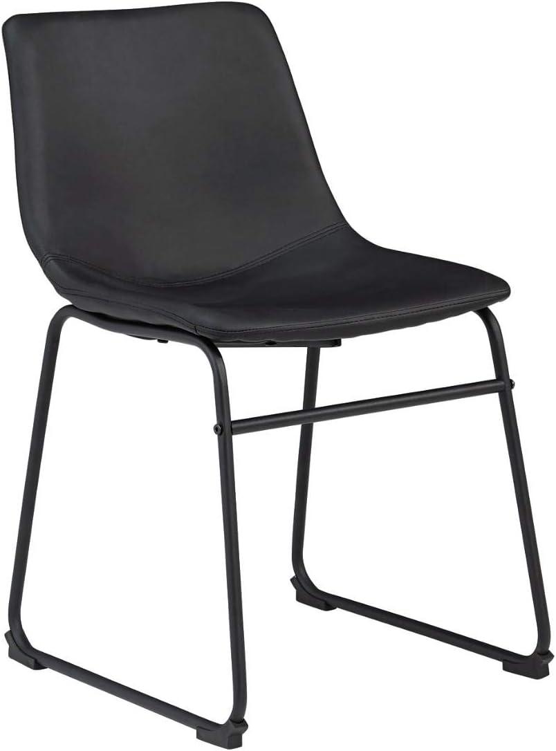 Signature Design by Ashley Centiar Mid Century Dining Room Bucket Chair, Set of 2, Black