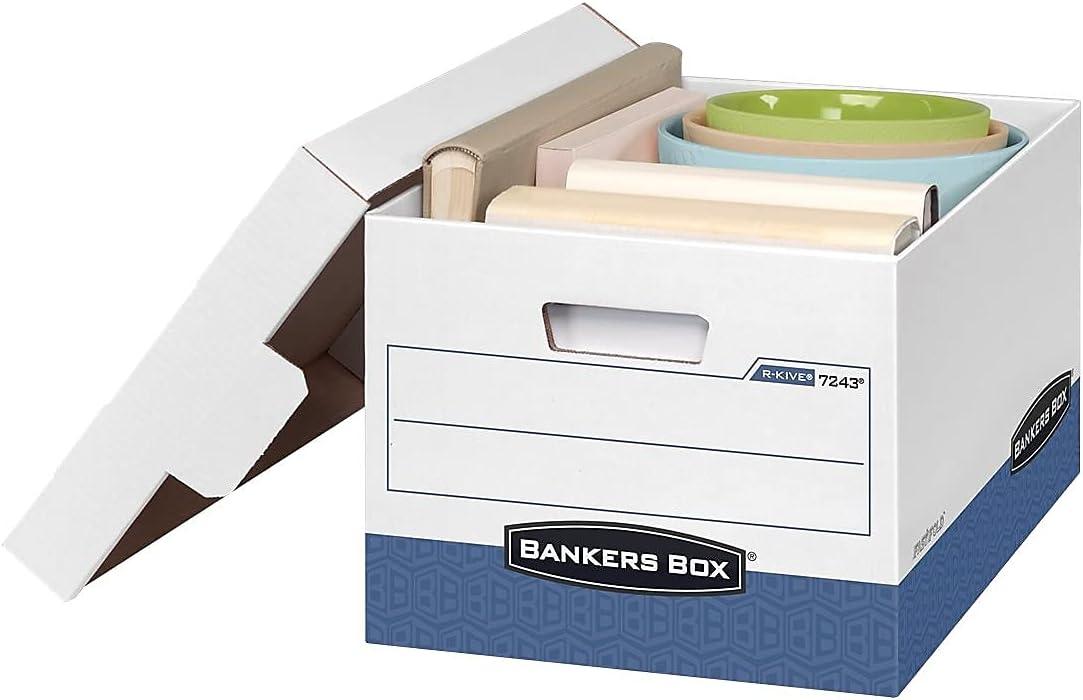 Heavy-Duty White and Blue File Storage Box