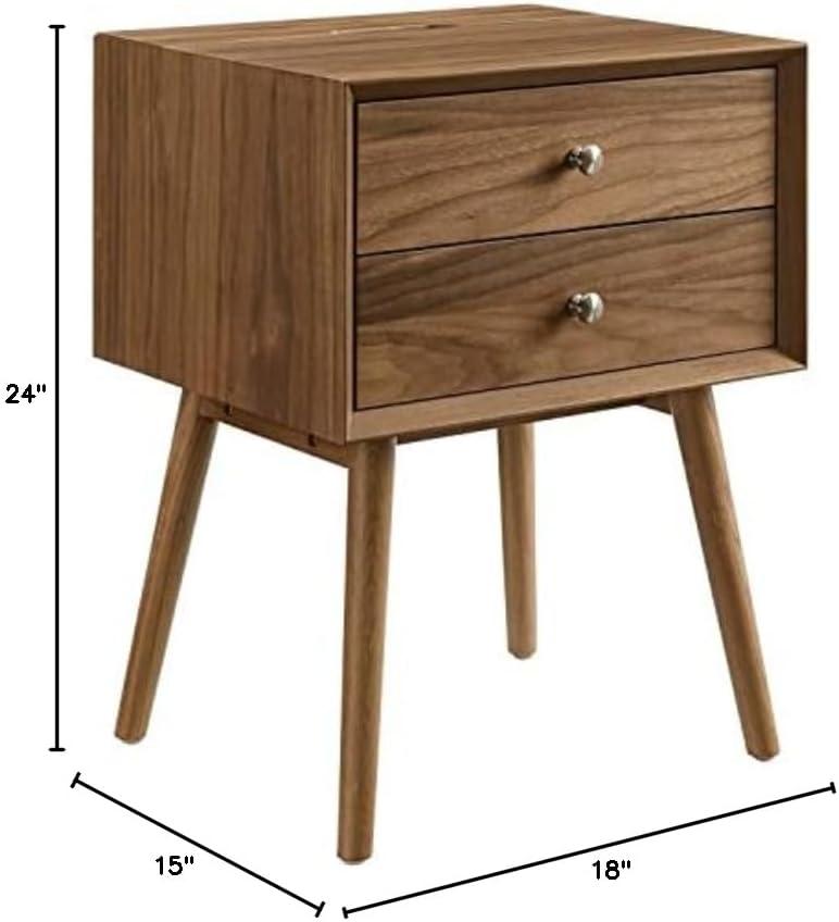 Ember Wood Mid-century Modern Nightstand