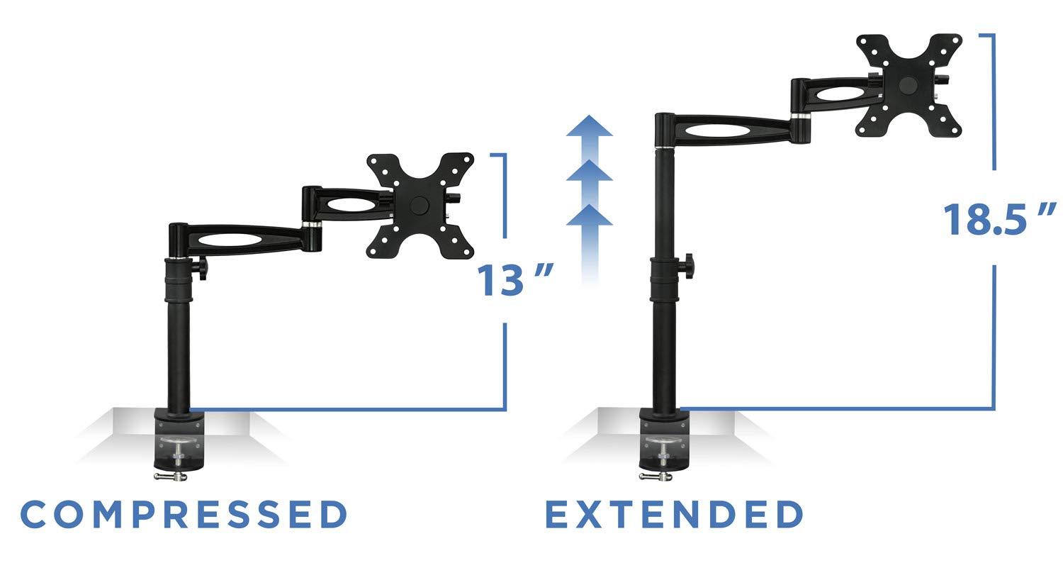 Mount-it Mount-It Full Motion Height Adjustable Single Monitor Arm Mount | Fits 13 - 30 in. Computer Screens