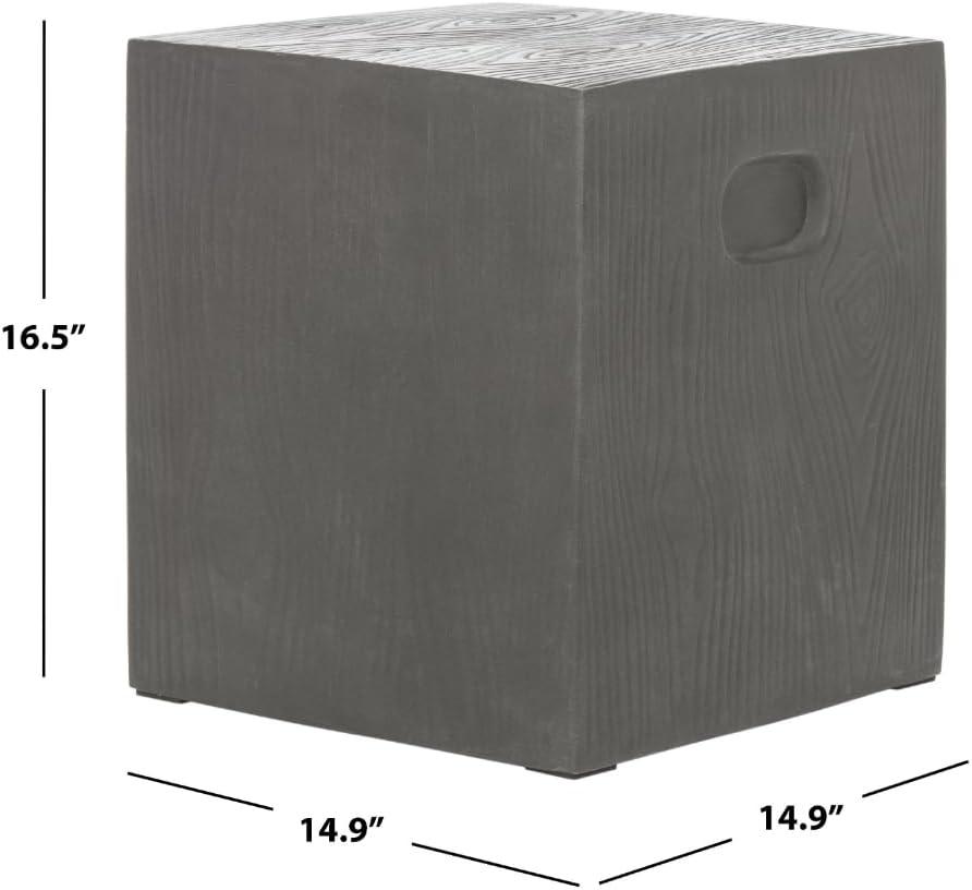 Cube Accent Stool - Indoor/Outdoor - VNN1003 - Black - Safavieh