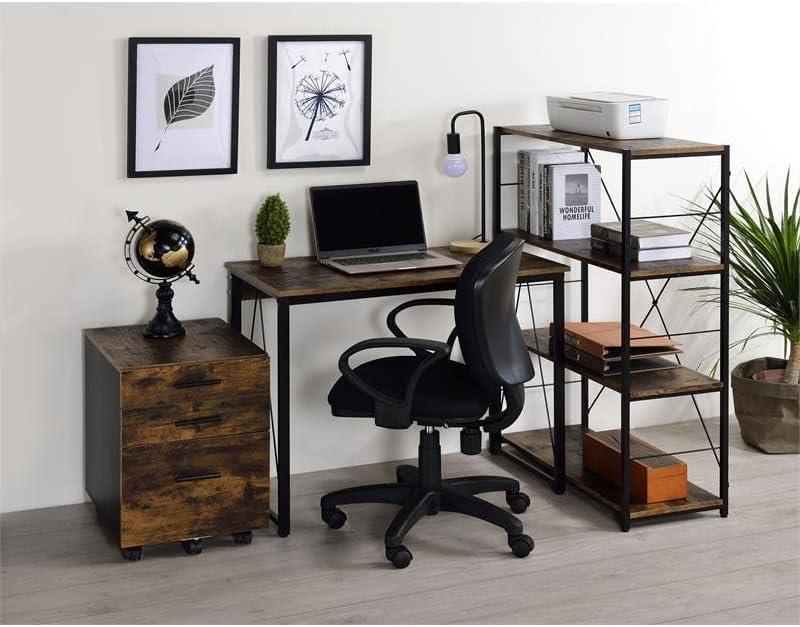 ACME Zaidin Writing Desk in Weathered Oak and Black