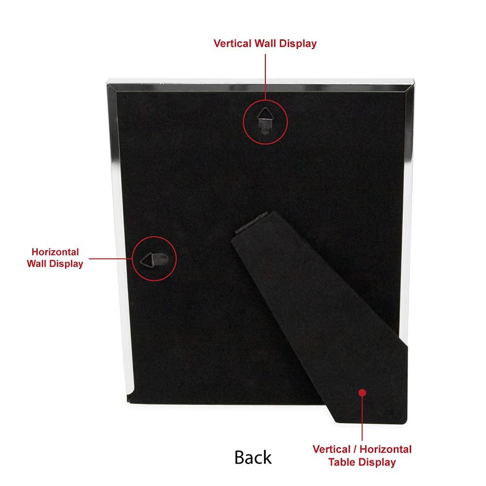 Isaac Jacobs 8x10 Olive Leather with Silver Metal Vertical & Horizontal Picture Frame, Suede Border w/ Black Fabric Easel