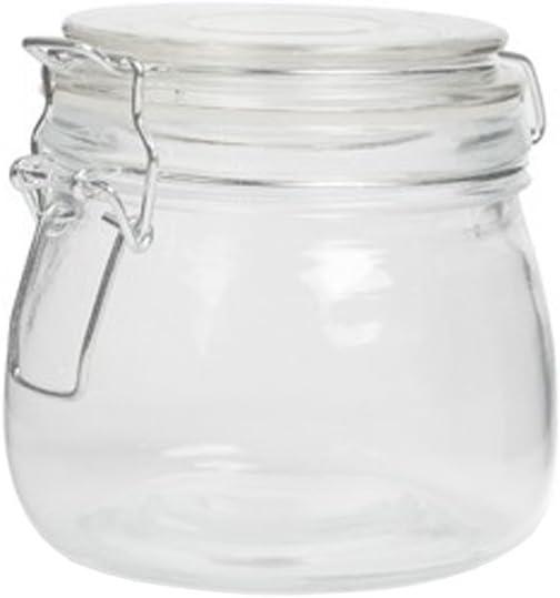 Clear Glass Hinged Apothecary Storage Jar - 16 oz