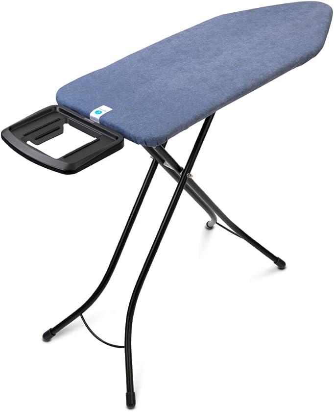 Denim Blue Freestanding Ironing Board with Steam Iron Rest