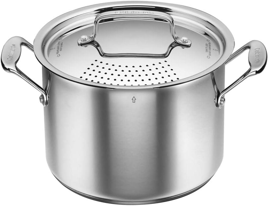 Cuisinart Chef's Classic Stainless 6 Qt. Stainless Steel Pasta Pot w/ Straining Cover