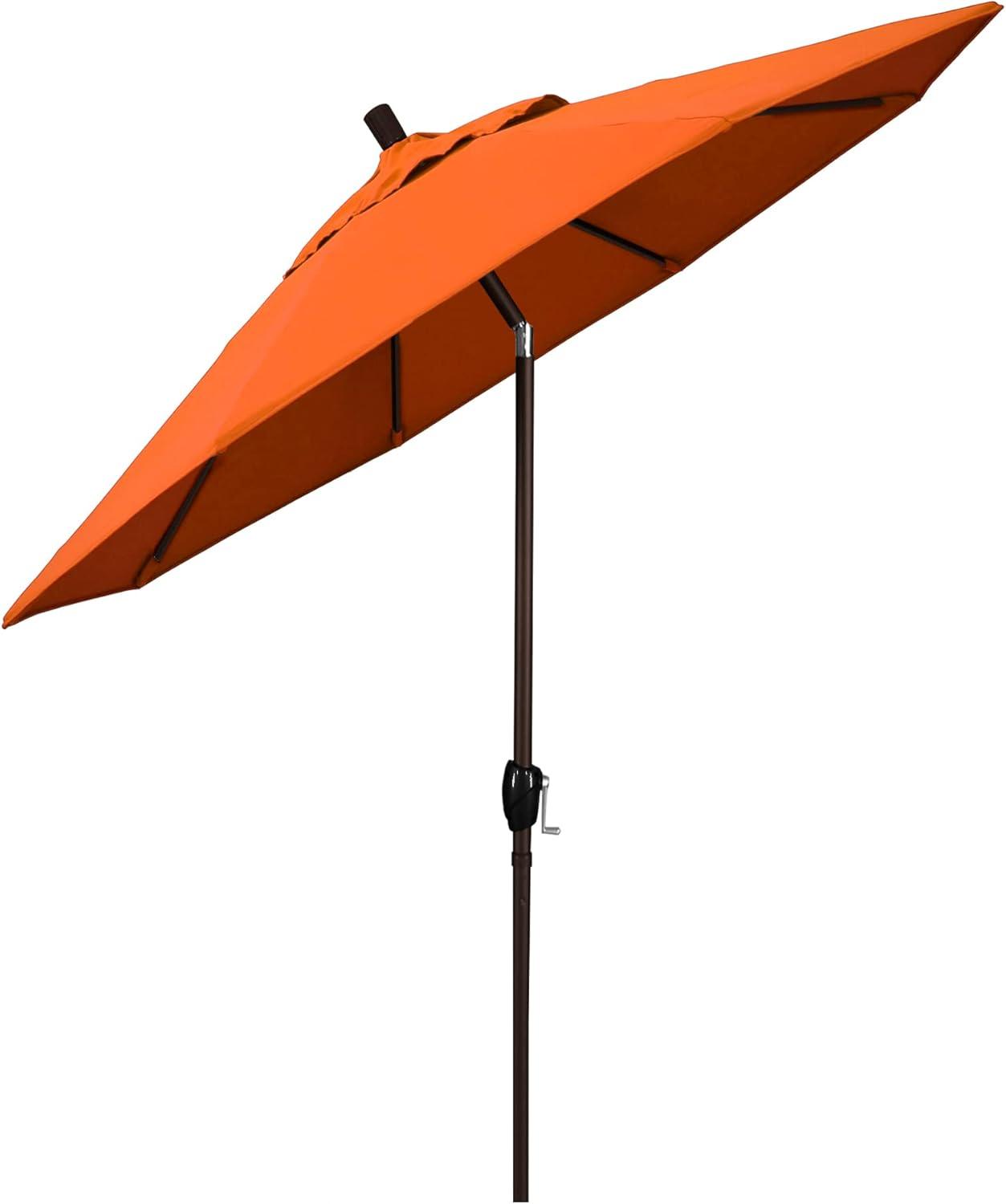 7.5 ft. Orange Canvas Octagonal Patio Umbrella with Black Aluminum Pole