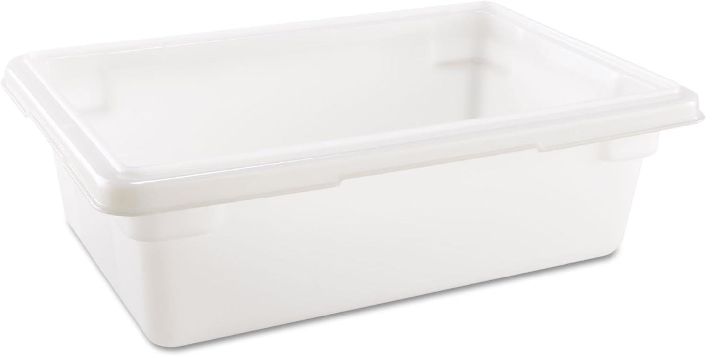 Rubbermaid Commercial Food/Tote Boxes, 3.5 gal, 18 x 12 x 6, White, Plastic