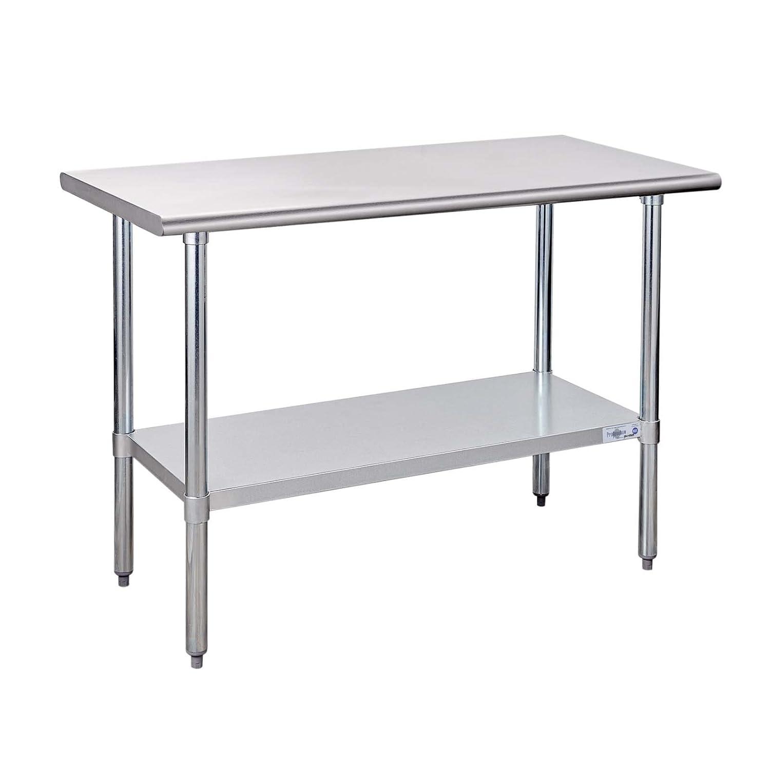 48x24 Inch Stainless Steel Commercial Prep Table with Undershelf