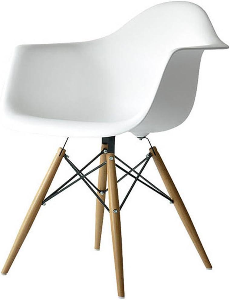 George Oliver Set of 2 Modern Dining Side Chairs from Molded Plastic Armchair Shell with Natural Wooden Legs (Set of 2)