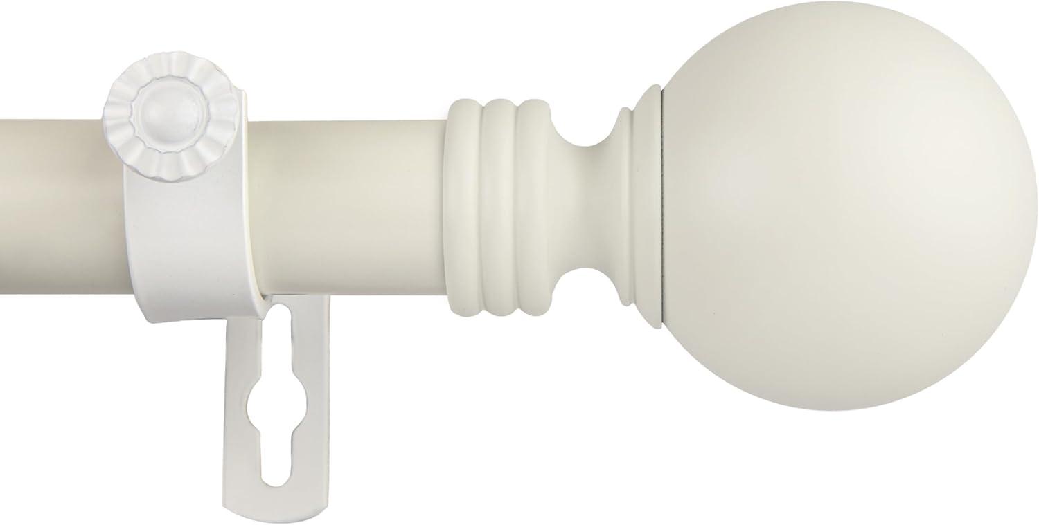 1 in. Globus Curtain Rod, White - 66-120 in.