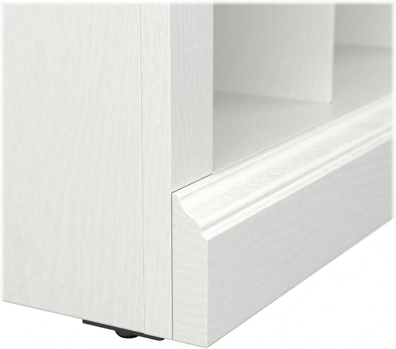 Woodland 24W Small Shoe Bench with Shelves in White Ash - Engineered Wood