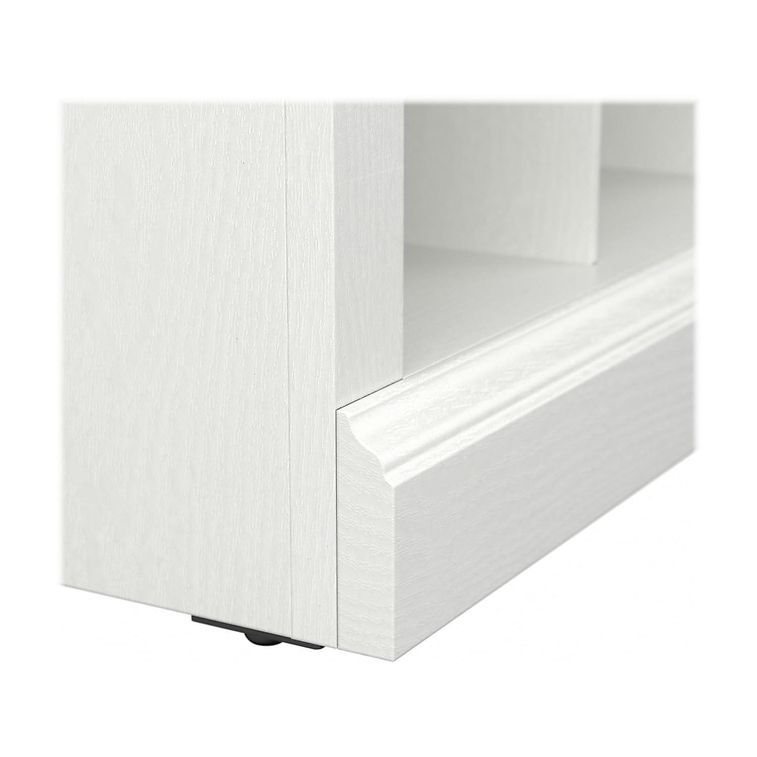 Woodland 24W Small Shoe Bench with Shelves in White Ash - Engineered Wood