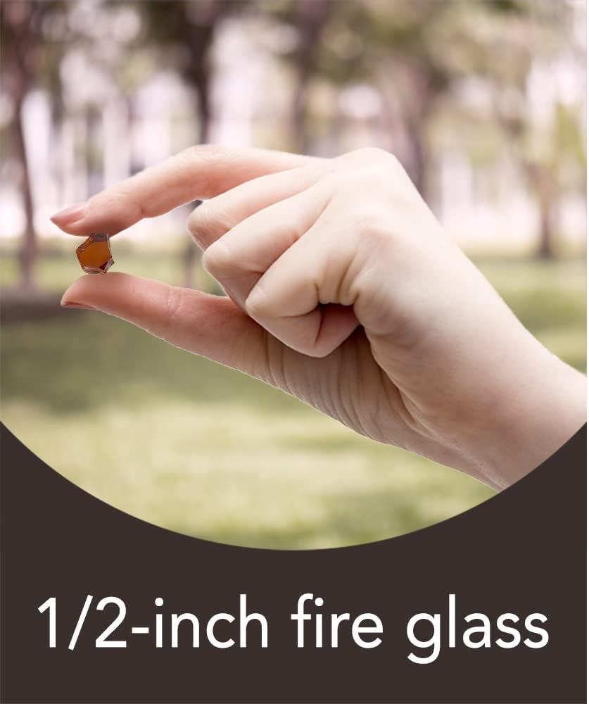 Fire Sense Fire Sense Premium Sparkling Reflective Tempered Fire Glass for Fire Pits Easy to Install-10 Lbs Crystal Clear
