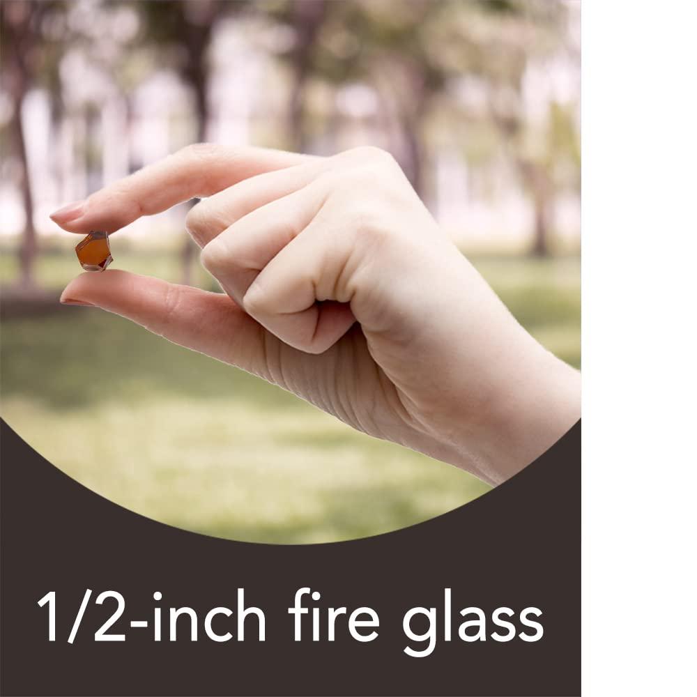Fire Sense Fire Sense Premium Sparkling Reflective Tempered Fire Glass for Fire Pits Easy to Install-10 Lbs Crystal Clear