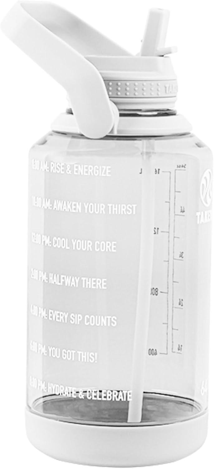 Takeya 885395541426 Tritan Bottle, Straw Lid and Extra Large Carry Handle Cloud White 64oz