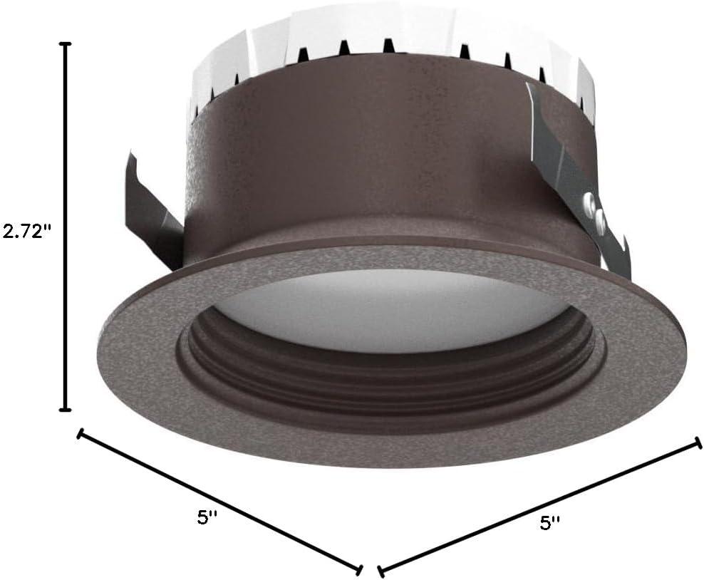 4-Inch Bronze LED Recessed Ceiling Light with Baffle Trim