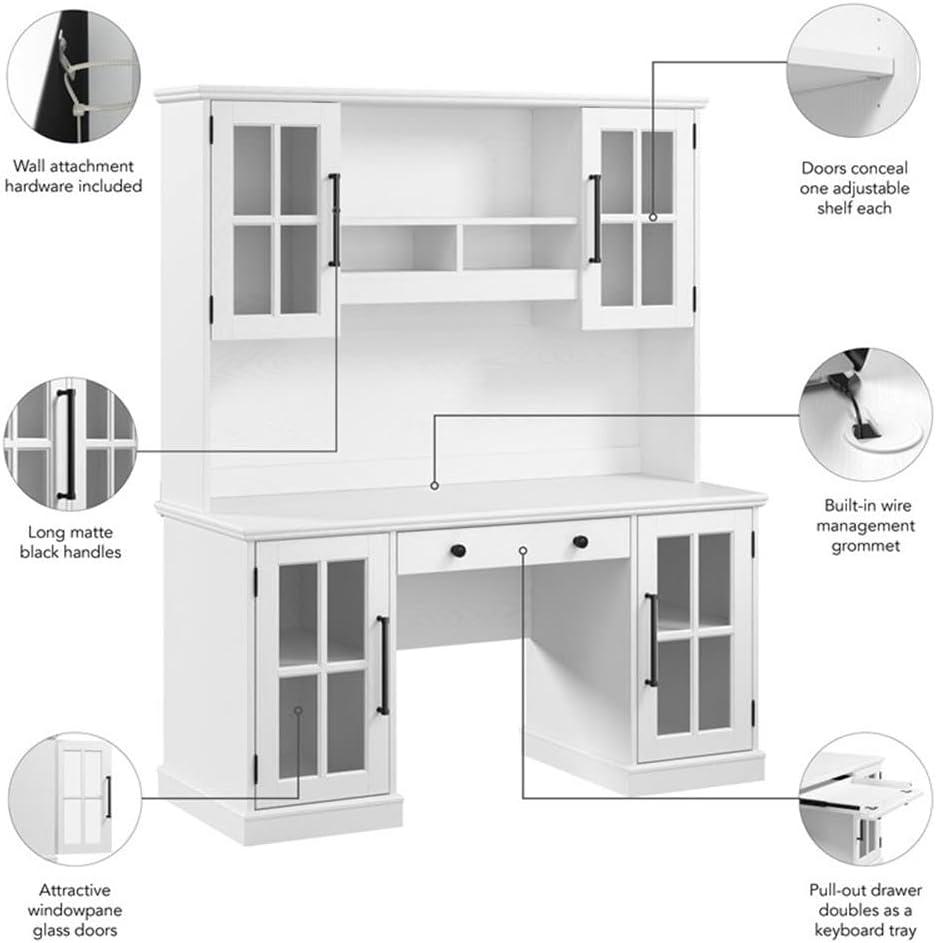 Bush Westbrook 60W Computer Desk with Hutch and Storage - Engineered Wood