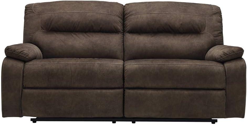 76" Coffee Brown Microfiber Reclining Loveseat