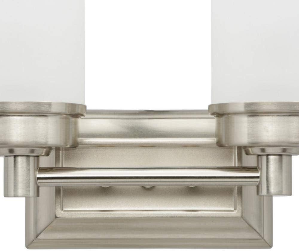 Cade 11.7" Brushed Nickel Vanity Light with Frosted Glass Shades