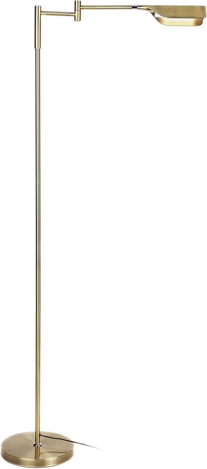 Leaf 53 in. Industrial 1-Light 3-Way Dimming LED Task Floor Lamp with Metal Empire Shade