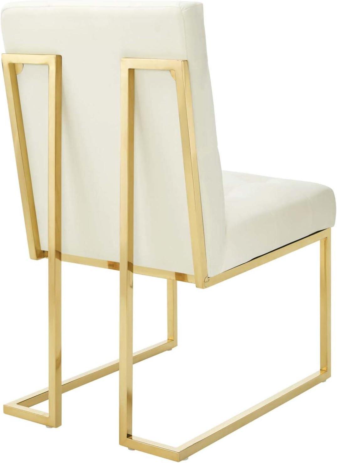 Privy Gold Stainless Steel Performance Velvet Dining Chair - Modway