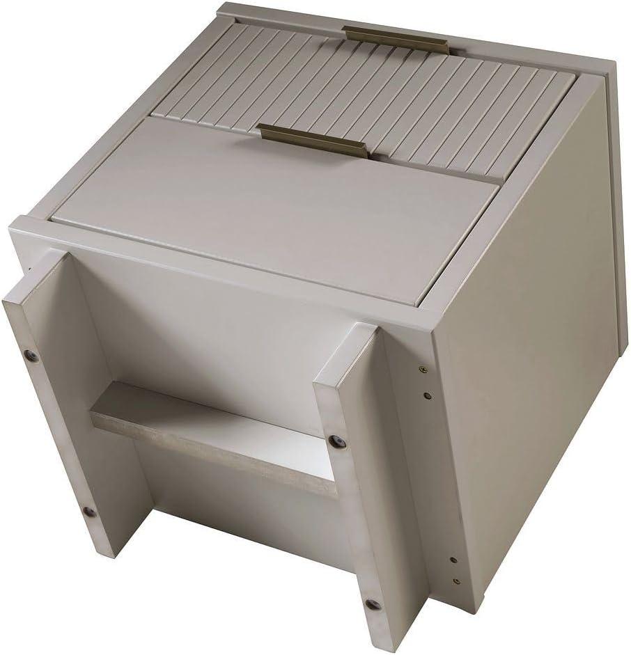 Granville Modern 2 Drawer Nightstand Light Gray - Manhattan Comfort: Soft Close, UV Finish, Metal Handles