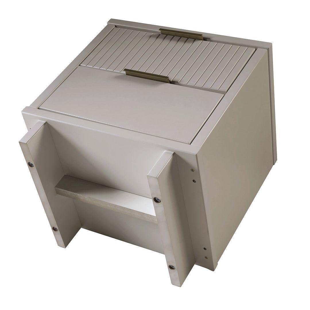 Granville Modern 2 Drawer Nightstand Light Gray - Manhattan Comfort: Soft Close, UV Finish, Metal Handles