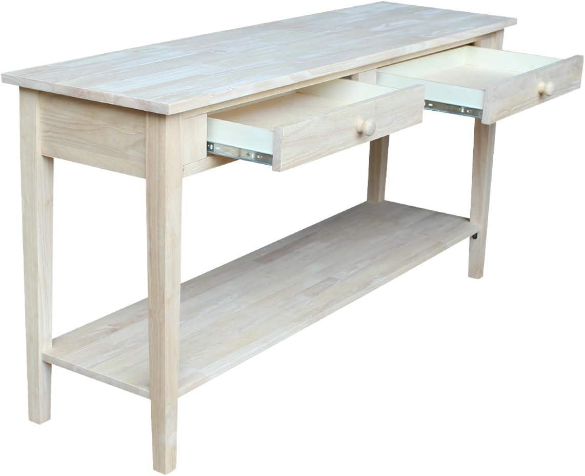 International Concepts 48" Spencer Console Server Table Light Brown: Hardwood Frame, Fixed Shelf Storage