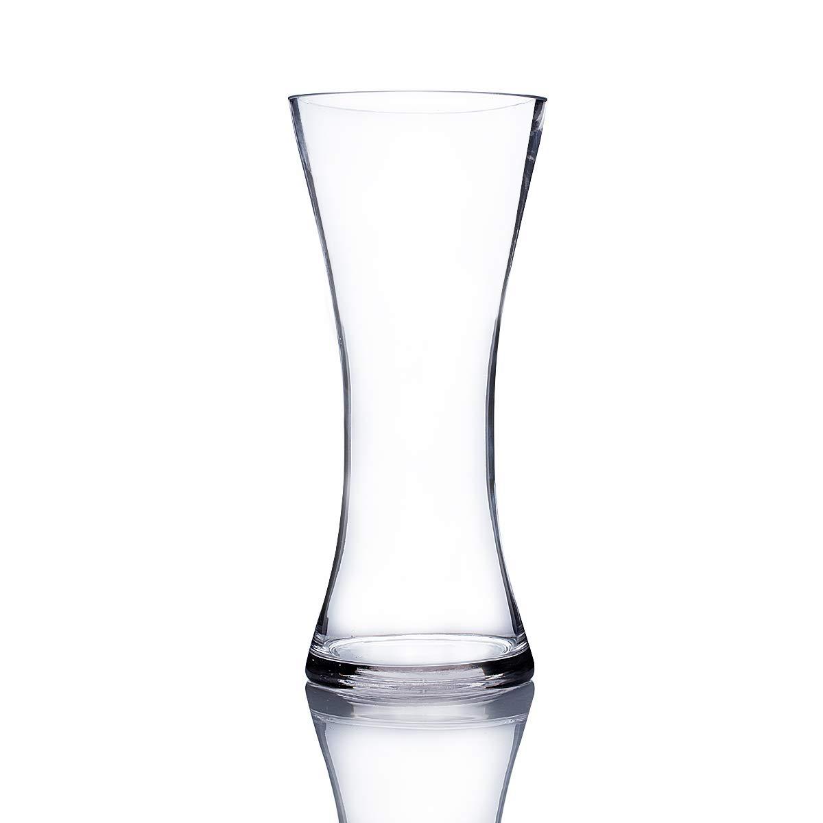 WGV Clear Glass Round Gathering Vase - 5" Wide x 12" Height, Good quality, Heavy Weighted Base - 1 Pc