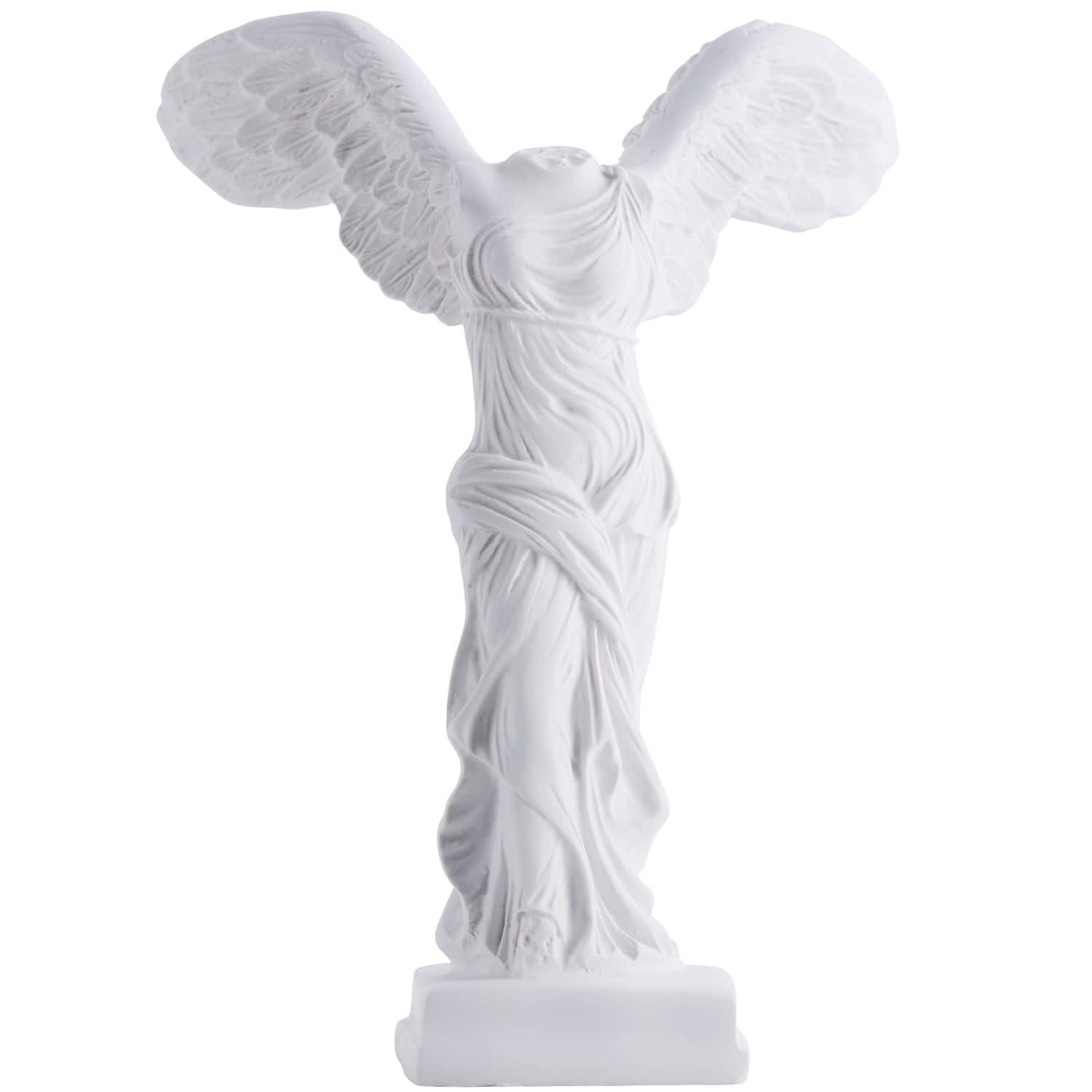 Winged Victory Goddess Statue Crafted in Resin for Home Decor White 10.2 Inches