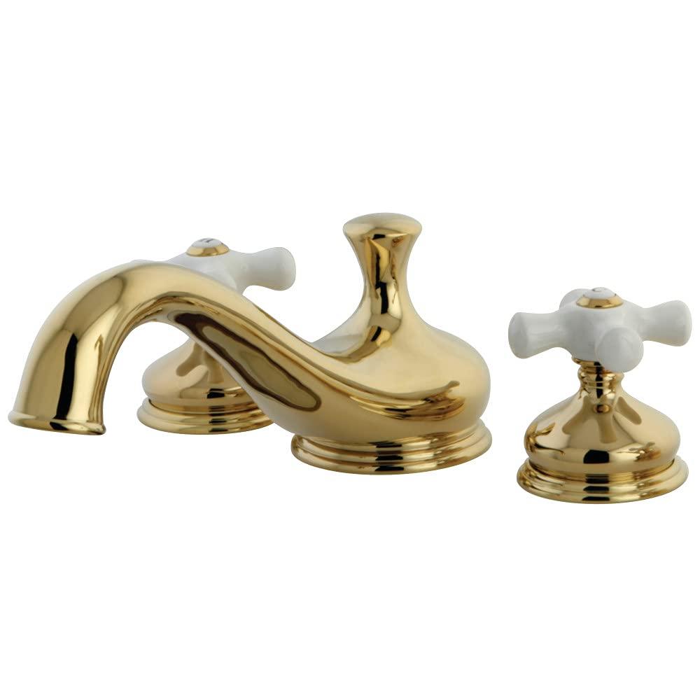 Kingston Brass Kingston Brass Heritage Two-Handle 3-Hole Deck Mount Roman Tub Faucet KS3332PX