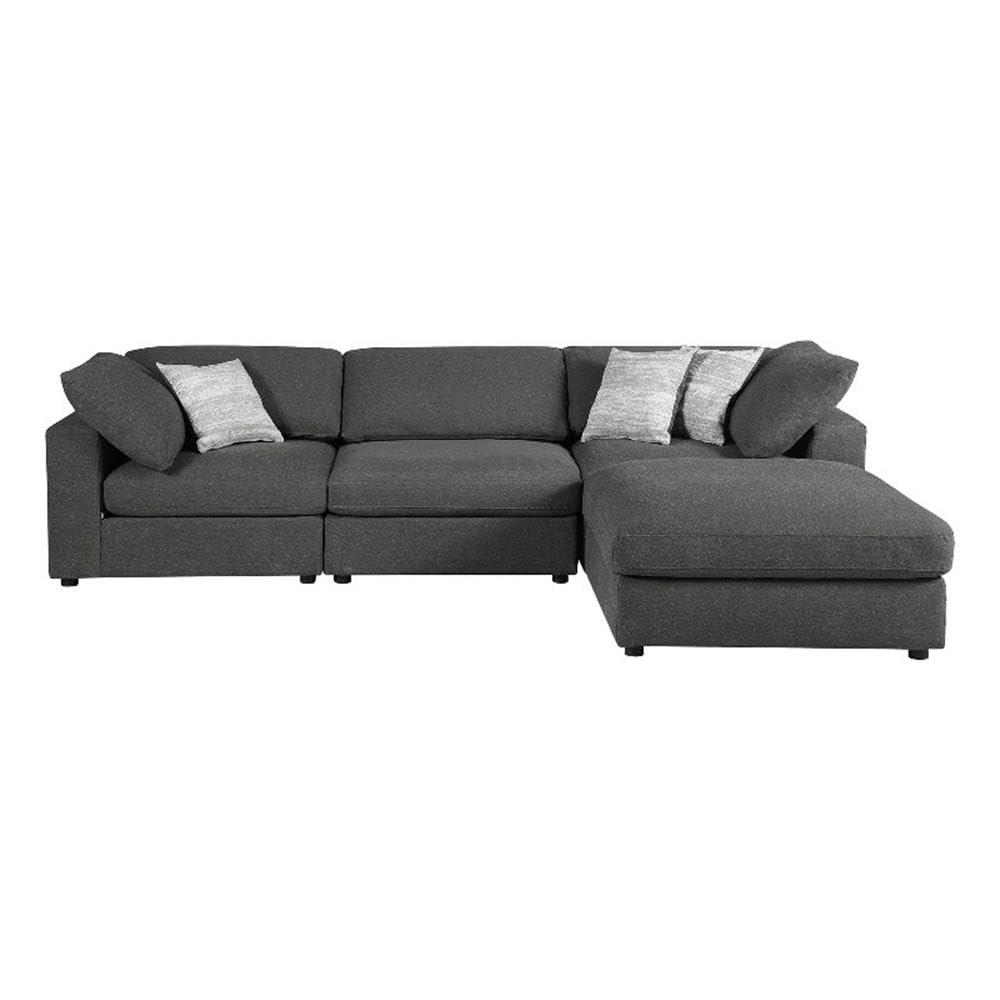 Serene 4-piece Upholstered Modular Sectional Charcoal