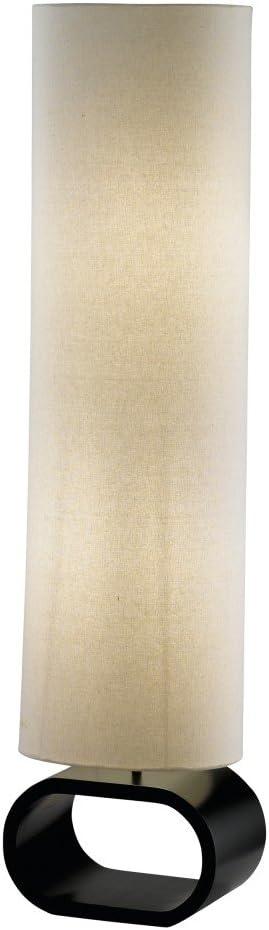 Harmony Walnut MDF Floor Lamp with Burlap Shade