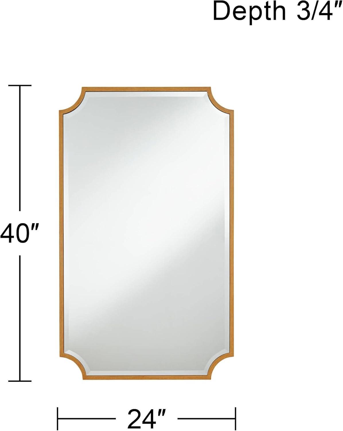 Jacinda Art Deco Inspired Rectangular Wall Mirror in Antique Gold