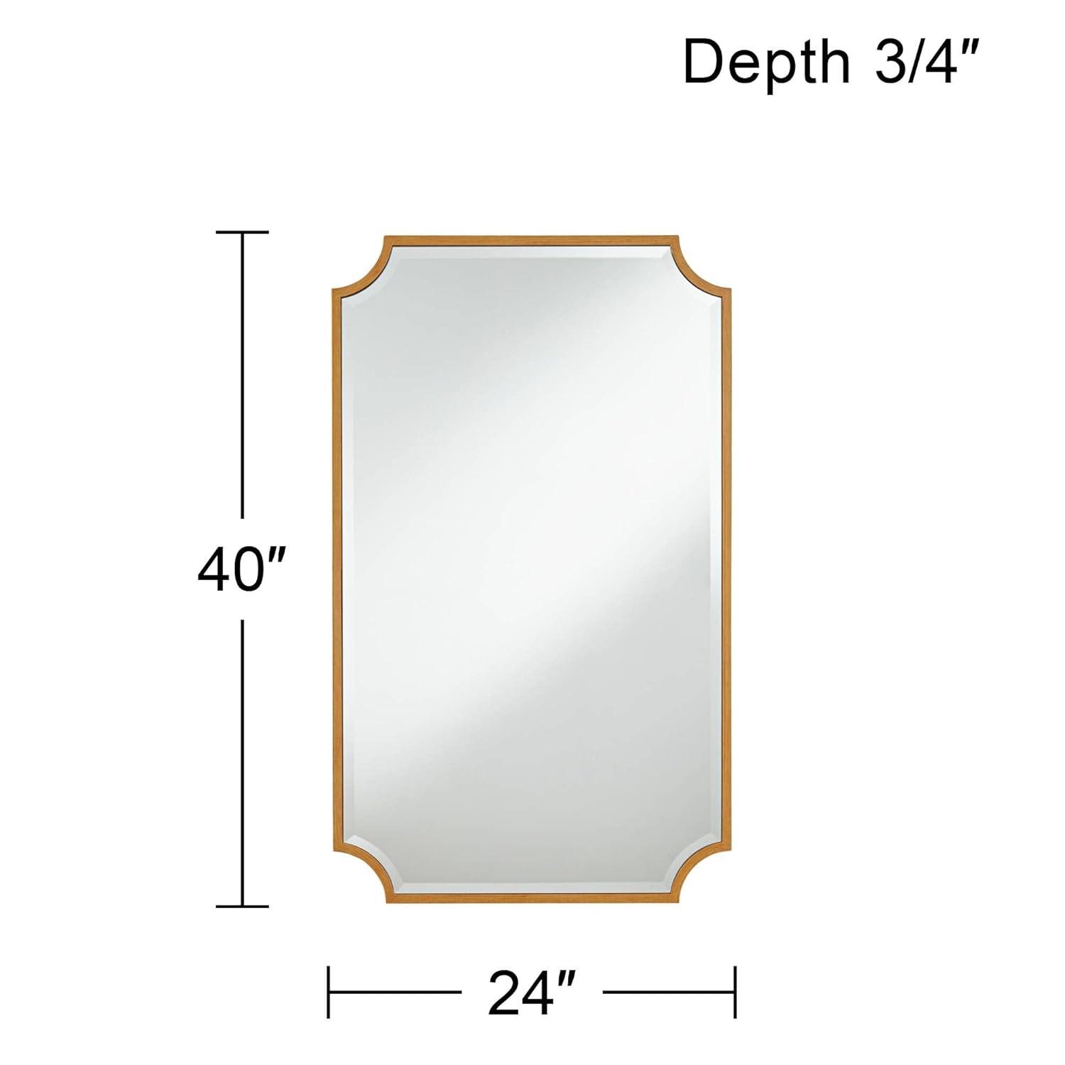 Jacinda Art Deco Inspired Rectangular Wall Mirror in Antique Gold