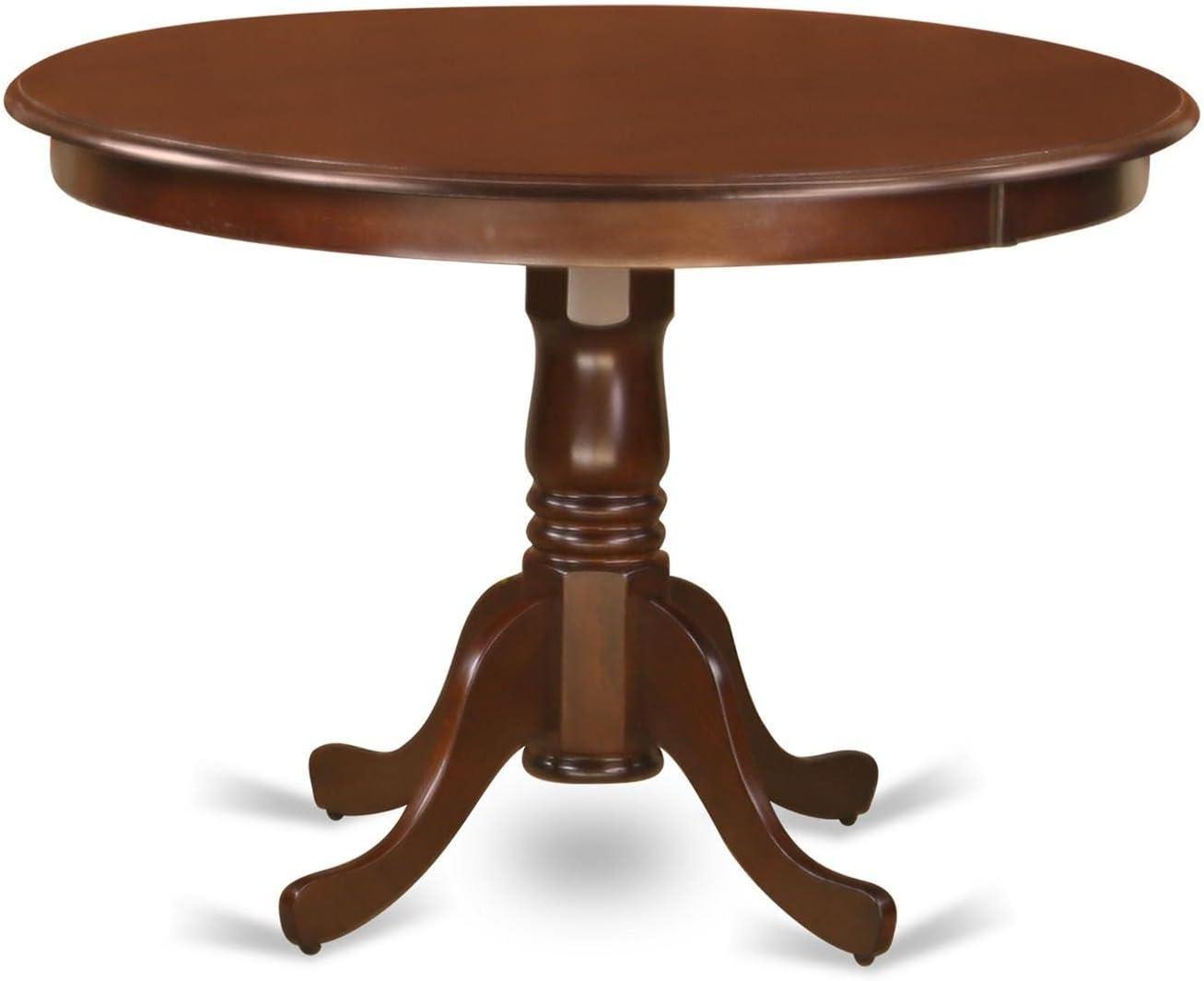 Contemporary Mahogany Dining Set - 42 Round Table & 4 Wood Seat Chairs - Elegant Design, Durable Hardwood, Budget-Friendly"