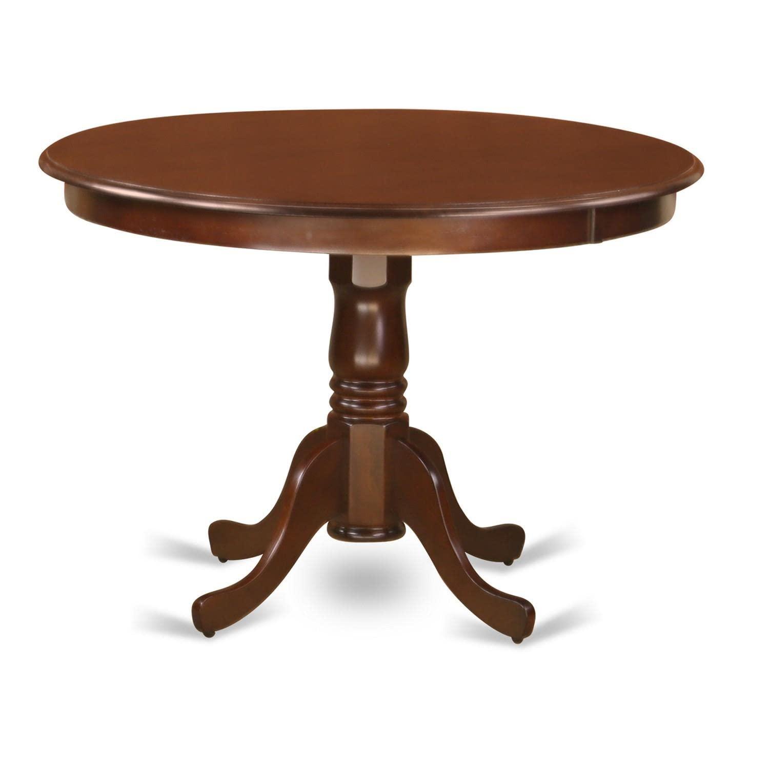 East West Furniture Hartland Round Wood Dining Table in Mahogany/Black