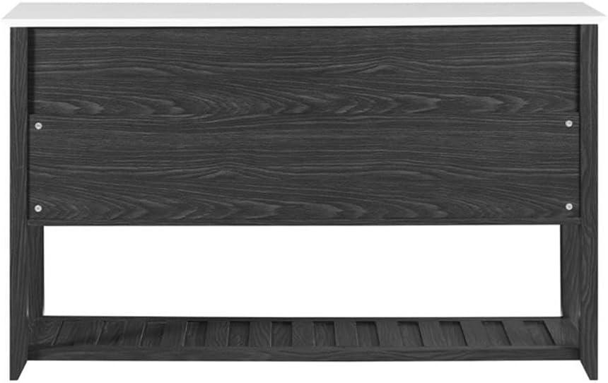 Walker Edison Transitional 54” 4-Drawer Dining Buffet, Graphite/White Marble