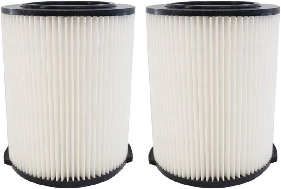 2 Pack White Reusable Wet/Dry Vacuum Filters