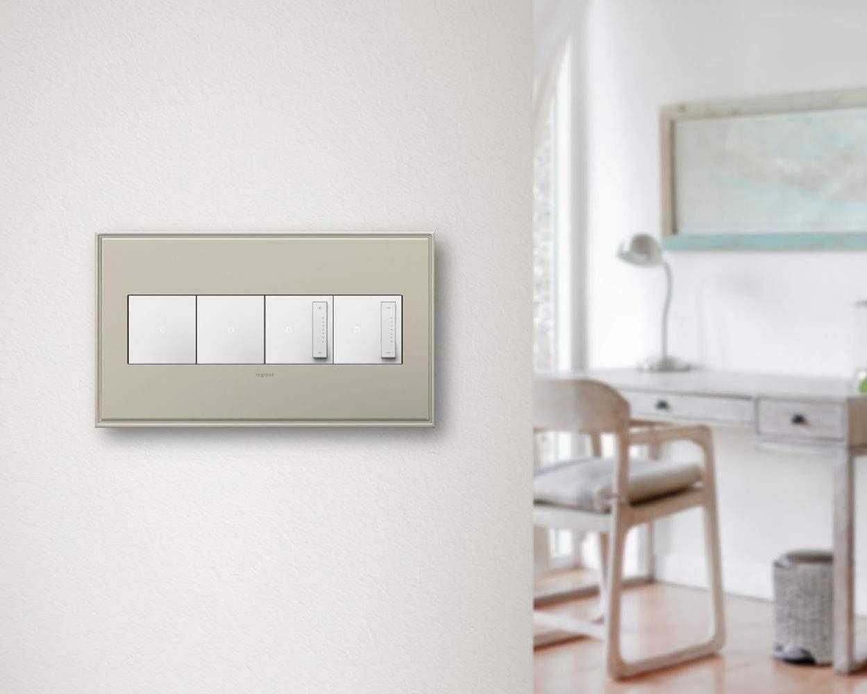 Legrand Awc4g4 Adorne Cast Metal 4-Gang Light Switch / Outlet Cover Wall Plate - Stainless