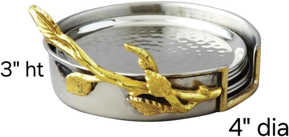 Stainless Steel Round 7 Piece Coaster Set (Set of 7)