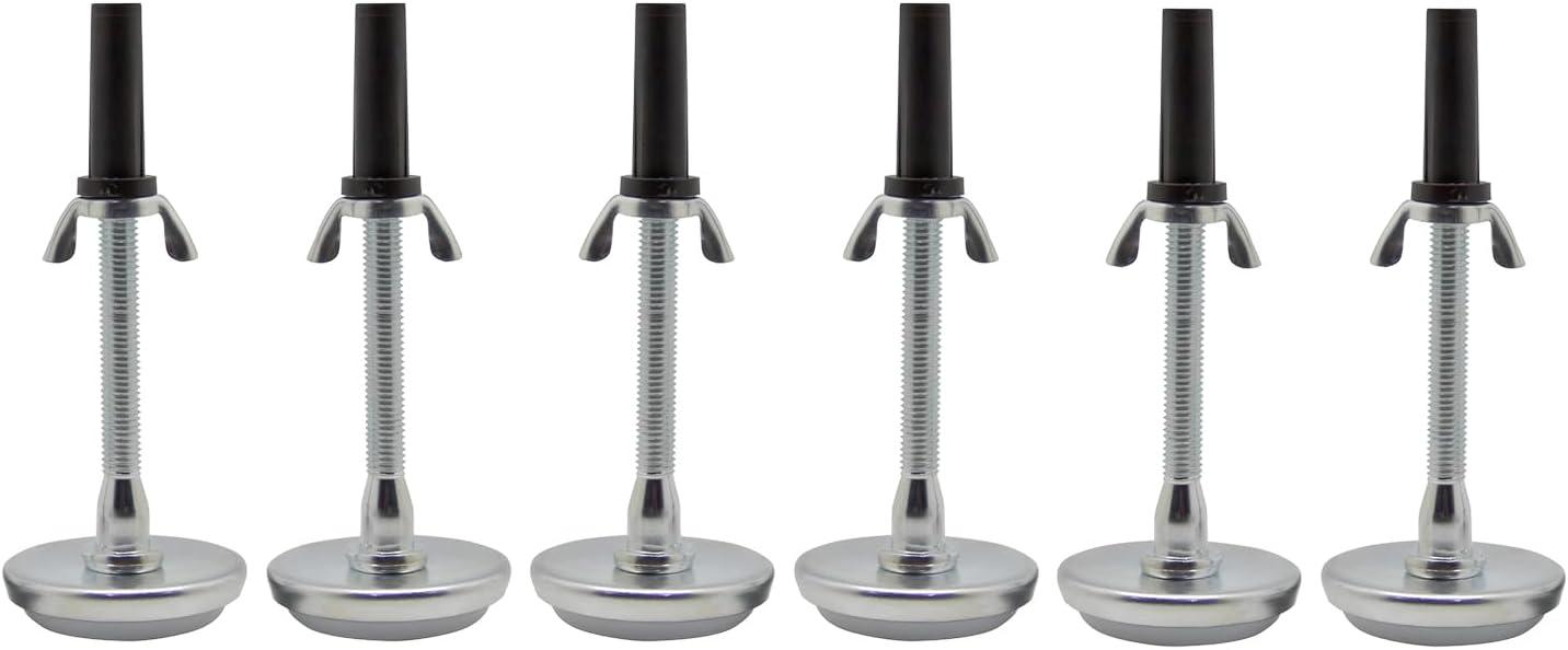 Kings Brand Furniture - Adjustable 5.8" Threaded Bed Frame Riser Glide Legs, Set of 6 Glides