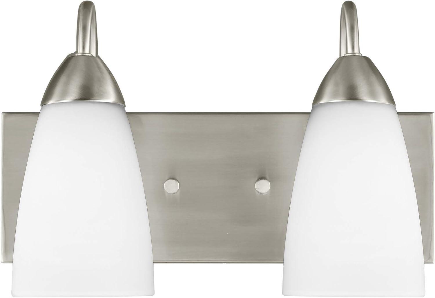 Seville Modern Brushed Nickel Two-Light Vanity Fixture