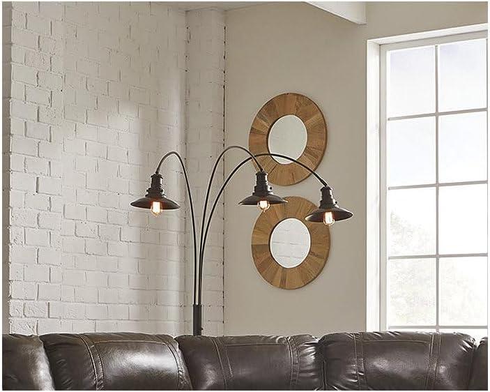 Signature Design by Ashley Sheriel Industrial Metal Arc Floor Lamp with Adjustable Neck, Black