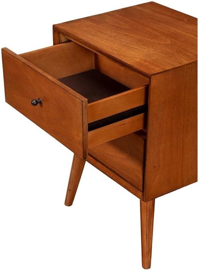 Alpine Furniture Flynn Nightstand, 18" W x 15" D x 26" H, Acorn