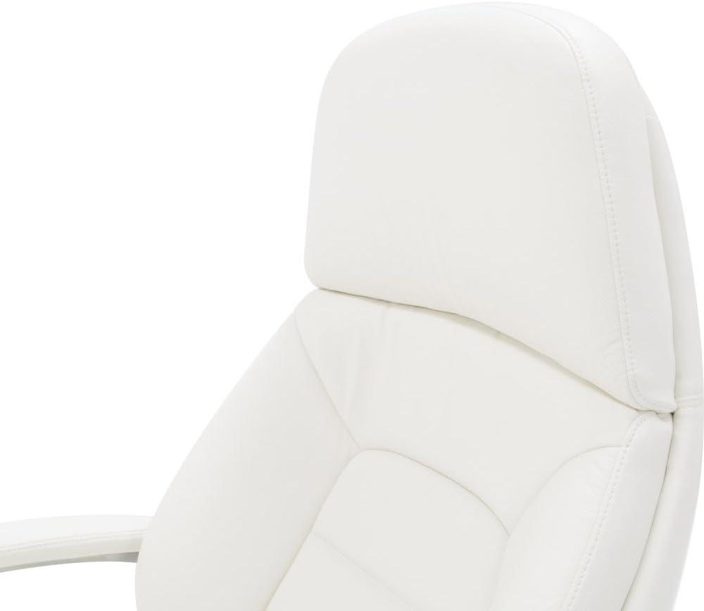 White High Back Genuine Leather Swivel Executive Chair