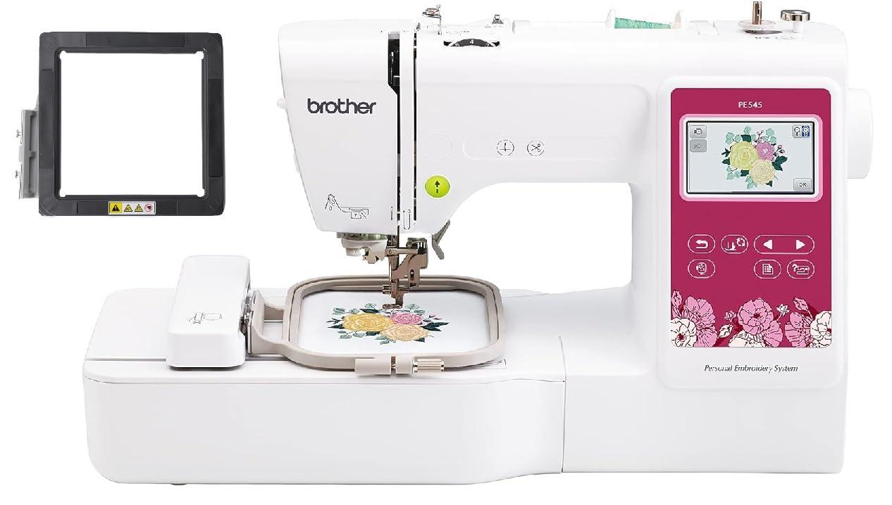 Brother PE545 Embroidery Machine, Wireless LAN Connected and 135 Built-in Designs, Plus 100-Piece 75/11 Embroidery Needles
